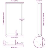  Noge za barski stol U-oblika 2 kom Bijele 40 x (90-91) cm Čelik | shoptok.hr