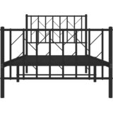  Metalni okvir kreveta uzglavlje i podnožje crni 90x190 cm | shoptok.hr