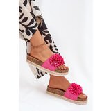 Boto Womens platform sandals with decorative flowers fuchsia Tessara | shoptok.hr