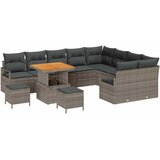  Vrtna sedežna garnitura z blazino 12 pcs Siva poli ratan, (5000153527) | Shoptok.si