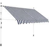 vidaXL Ročno zložljiva tenda 250 cm modre in bele črte, (20609889) | Shoptok.si