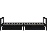  Za dječji krevet s ladicama crni 90 x 200 cm od borovine | shoptok.hr