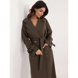 Fashion Hunters Khaki trench coat with decorative stripes