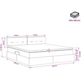  LED krevet za pohranu s madracem Tamnosiva 140 x 190 cm Tkanina | shoptok.hr