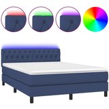 The Living Store Box spring postelja z vzmetnico LED modra 140x200 cm blago - Box Spring Postelja, (21521405) | Shoptok.si