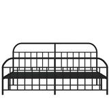  Metalni okvir kreveta uzglavlje i podnožje crni 193x203 cm | shoptok.hr