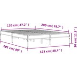  Okvir kreveta boja hrasta 120x200 cm konstruirano drvo i metal | shoptok.hr