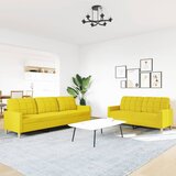  2-dijelni set sofa svjetložuti od tkanine | Eponuda.com