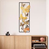 Wallity zidna dekoracija kelebek 2, 32 x 90 x 4 cm, zlatne boje | ePonuda.com
