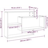  Stenska polica rjavi hrast 104x20x58,5 cm konstruiran les, (20643060) | Shoptok.si