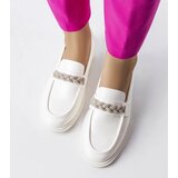 Gemre White loafers embellished with rhinestones Montreal | Shoptok.si