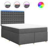 Maison Chic Box spring postelja - Vzmetna postelja z vzmetnico temno siva 140x200 cm blago SL10922, (21903193) | Shoptok.si