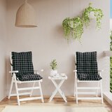  The Living Store Blazina za stol 2 kosa črna karirasta oxford tkanina - Blazina Za Stol Z Nizkim Naslonjalom, (21487341) | Shoptok.si