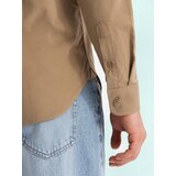 Ombre Men's REGULAR FIT cotton shirt with pocket - light brown | Eponuda.ba