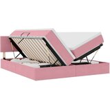  Postelja s shranjevanjem z vzmetnico Roza 100 x 200 cm, (5000100808) | Shoptok.si