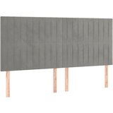 Maison Chic Posteljno vzglavje - Vzglavna omarica 4 kosa svetlo siv 80x5x78/88 cm žamet, (22077486) Cene