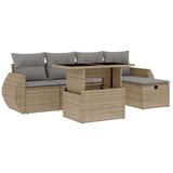 vidaXL 6-dijelni set vrtnih sofa s jastucima bež od poliratana | shoptok.hr