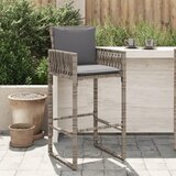 Maison Chic Vrtni barski stolčki - Stol za vrt z blazinami 2 kosa siv poli ratan JS220, (21877463) | Shoptok.si