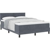 vidaXL Krevet s uzdužnim ovjesom i madracem Tamnosiva 160x200 cm Baršun | shoptok.hr