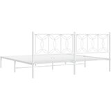  Metalni okvir za krevet s uzglavljem bijeli 193x203 cm | shoptok.hr