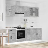  8-dijelni set kuhinjskih ormarića Kalmar konstruiranog drva Siva | Shoptok.si