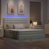  LED krevet za pohranu s madracem Svjetlosiva 160 x 200 cm | shoptok.hr