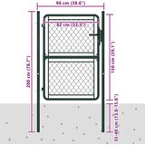  Vrtna vrata Čelik 100x150 cm Zelena | shoptok.hr