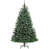 vidaXL Umetno Zložljivo Božično Drevo Zelena 210 cm PVC in kovina | Shoptok.si