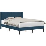  Krevetna konstrukcija s uzglavljem Plava 140 x 190 cm Baršun | shoptok.hr