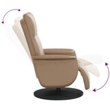  Naslonjač od umjetne kože s osloncem za noge boja cappuccina | Eponuda.com