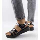 Gemre Black patent wedge sandals Covillon | Shoptok.si