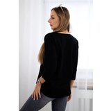 Kesi Blouse with graphics of a girl in glasses 3D black | shoptok.hr