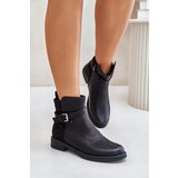 EVENTO PE1 Insulated Ankle Boots On Flat Heel With Strap Black Sabamessa | Eponuda.ba