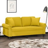  Dvosjed s ukrasnim jastucima žuti 140 cm baršunasti | shoptok.hr
