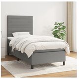  Box spring postelja z vzmetnico temno siva 100x200 cm blago | Shoptok.si