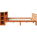  Knjižna postelja brez vzmetnice vošč. rjava 180x200 cm borovina, (21607708) | Shoptok.si