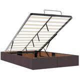  Podesivi krevet s madracem Tamno smeđa 120 x 200 cm Tkanina - Tamno smeđa 120 x 200 cm Prošiveno gumbima | shoptok.hr