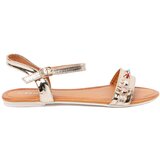 Shelvt Golden flat sandals with colorful studs | Shoptok.si