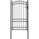  Vrata za ogradu EMMEN s lučnim vrhom čelik 100x123,5 cm crna | Eponuda.com