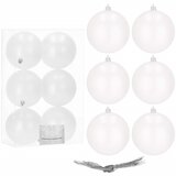  Set Kuglica za Božićno Drvce Bijele Boje 10 cm, 6 komada | shoptok.hr