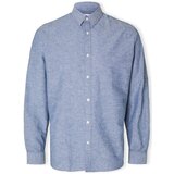 Selected Srajce z dolgimi rokavi Noos Slimnew-linen Shirt L/S - Medium Blue Denim Modra Cene