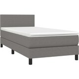  Box spring postelja z vzmetnico temno siva 100x200 cm blago, (20725977) | Shoptok.si