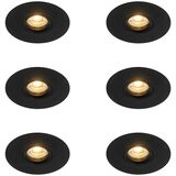 QAZQA Komplet 6 Sodobna vdolbina črna 12 cm - Buco | Shoptok.si