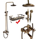 MYQualife Antikno medeninasto tu&amp;scaron; pipa set, vroče in hladne pipe, eleganten bru&amp;scaron;en zaključek, Tape B z policami, (5000159334) Slike