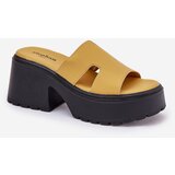Boto Ladies Platform Slippers With A Chunky Heel Yellow Rizana | Shoptok.si