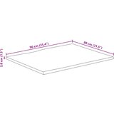 Stolna ploča 90x80x3,8 cm od masivnog drva manga sa živim rubom | shoptok.hr