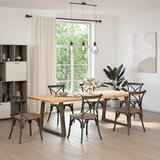  Noge blagovaonskog stola V-oblika 2 kom Prirodni čelik | shoptok.hr