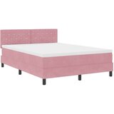 Box Postelja s pomičnim dnom in vzmetnico Roza 140x190 cm Žamet, (22052731) | Shoptok.si