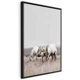  Slika - White Horses (1 Part) Vertical 80x120 U crnom drvenom okviru | shoptok.hr