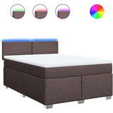 vidaXL Box spring postelja z vzmetnico temno rjava 140x200 cm blago | Shoptok.si